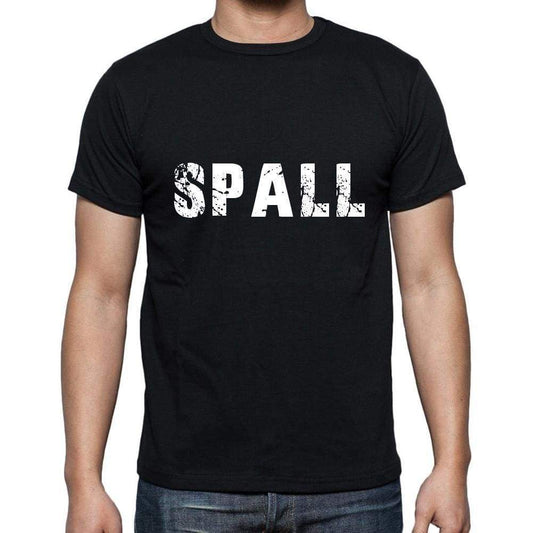 Spall Mens Short Sleeve Round Neck T-Shirt 5 Letters Black Word 00006 - Casual