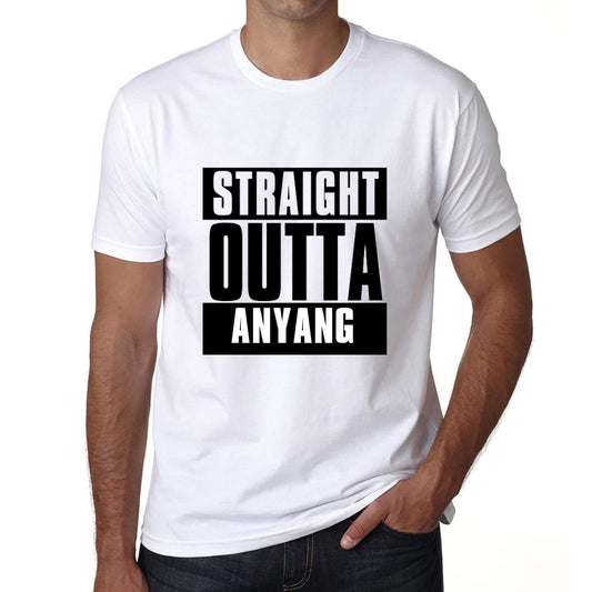 Straight Outta Anyang Mens Short Sleeve Round Neck T-Shirt 00027 - White / S - Casual