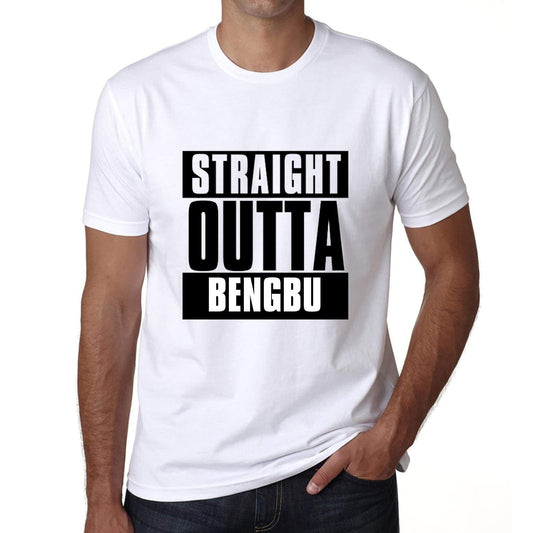 Straight Outta Bengbu Mens Short Sleeve Round Neck T-Shirt 00027 - White / S - Casual