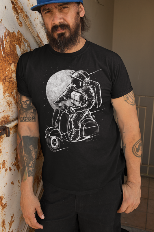 ULTRABASIC Herren-Grafik-T-Shirt „Delivery to the Space“ – Lustiges Astronauten-Shirt