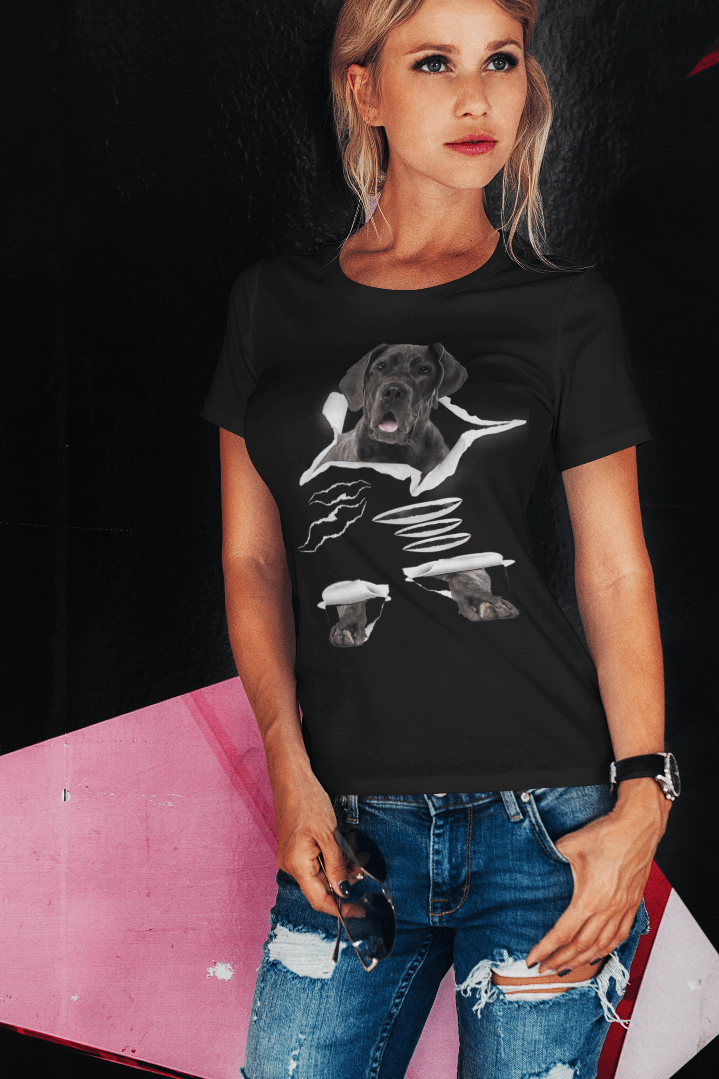 T-shirt bio femme ULTRABASIC - Labrador Retriever noir - Chemise drôle pour chien