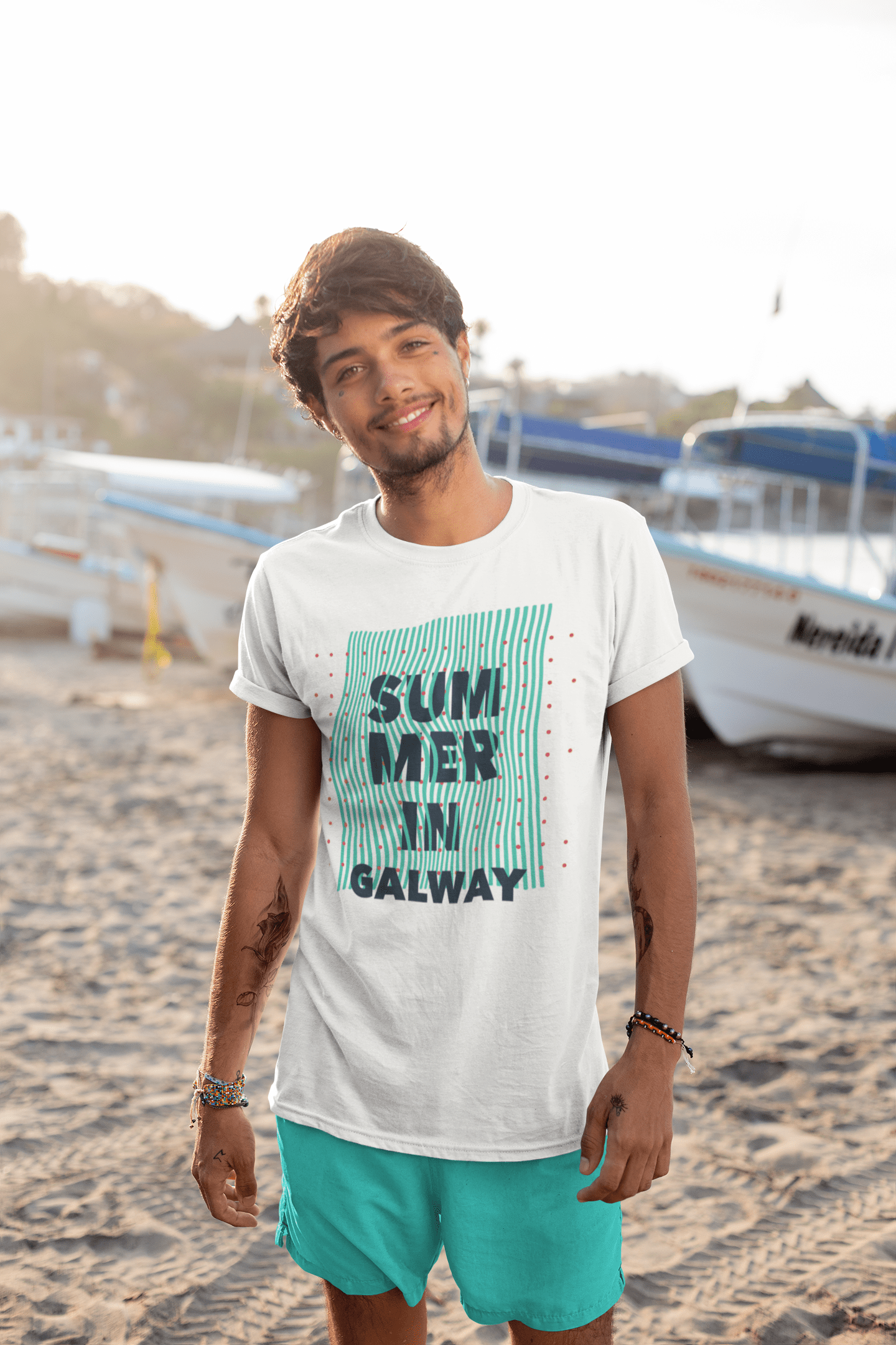 Ultrabasic – Homme Graphique Summer in Galway Blanc