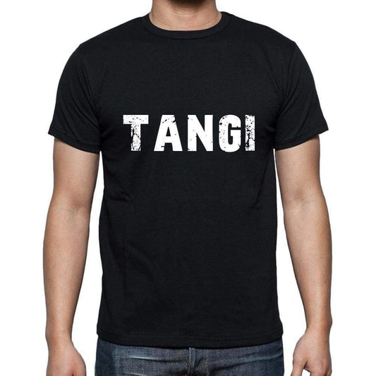 Tangi Mens Short Sleeve Round Neck T-Shirt 5 Letters Black Word 00006 - Casual