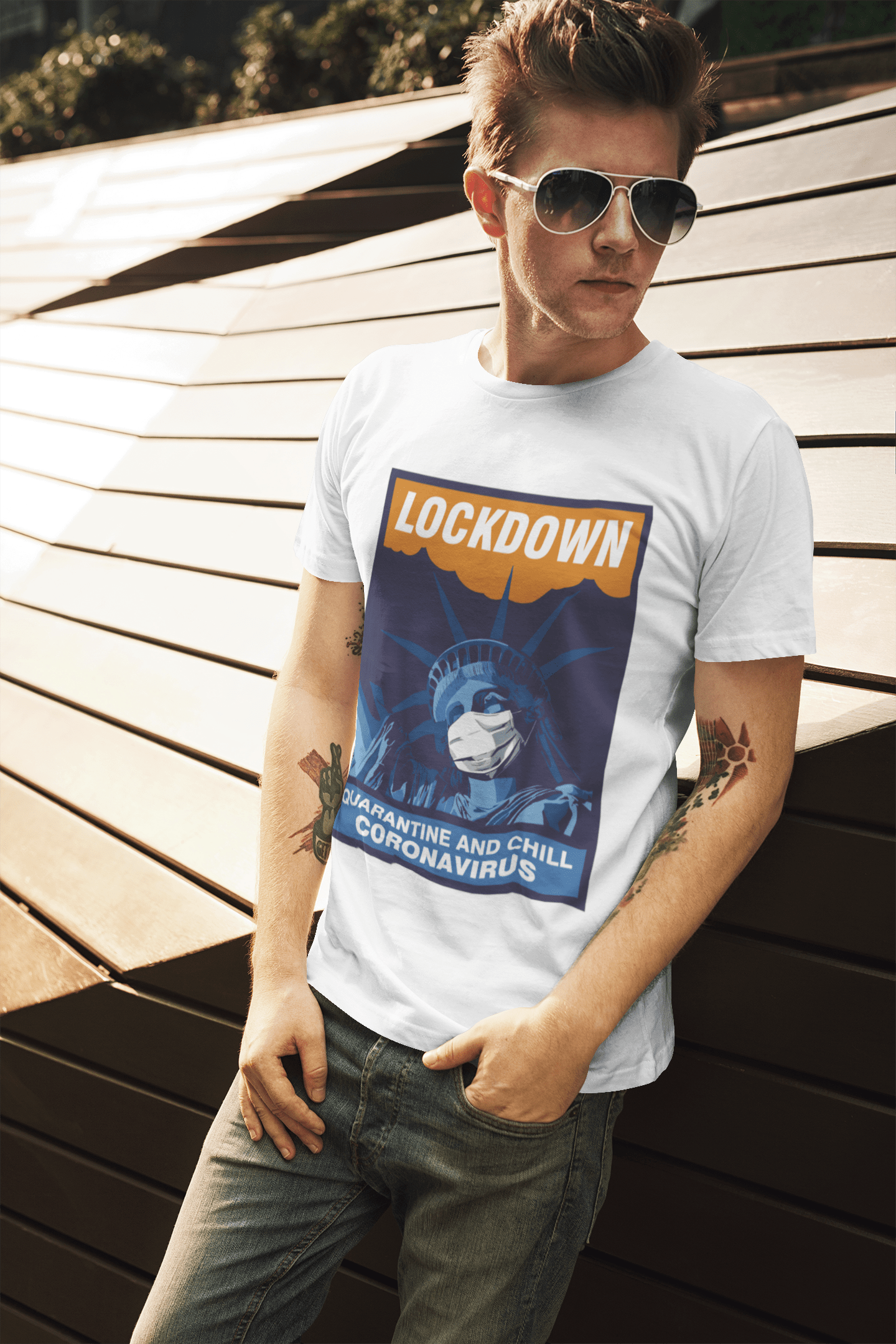 Unisex Adult T-Shirt Quarantine and Chill Coronavirus Shirt