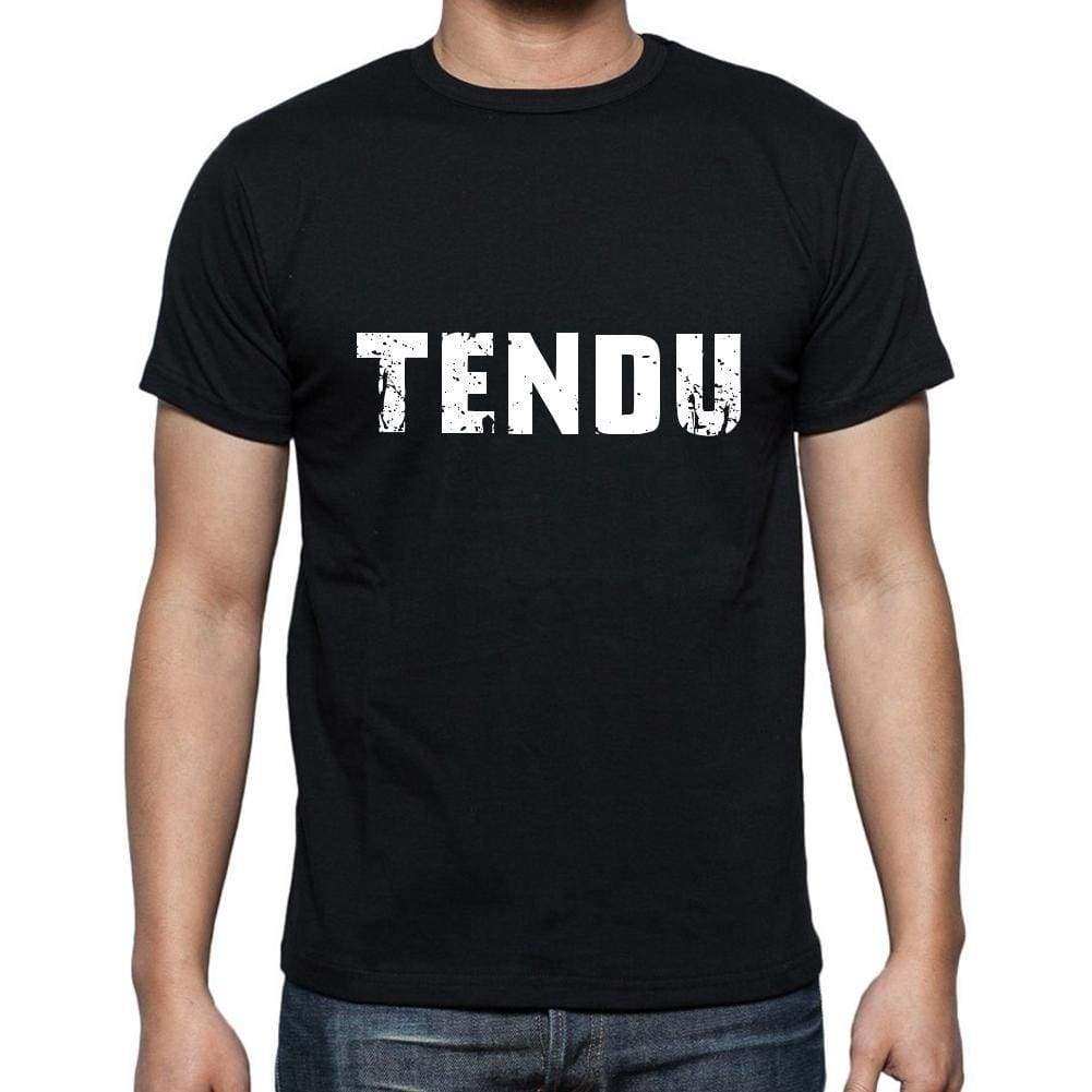 Tendu Mens Short Sleeve Round Neck T-Shirt 5 Letters Black Word 00006 - Casual