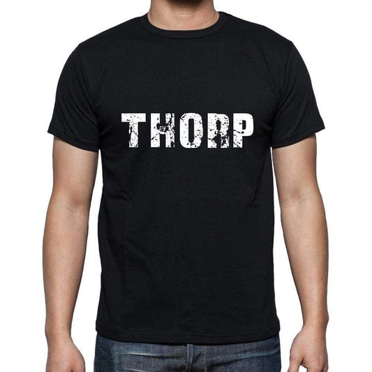 Thorp Mens Short Sleeve Round Neck T-Shirt 5 Letters Black Word 00006 - Casual
