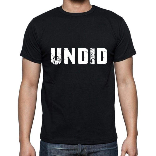 undid Men's Short Sleeve Round Neck T-shirt , 5 letters Black , word 00006 - Ultrabasic