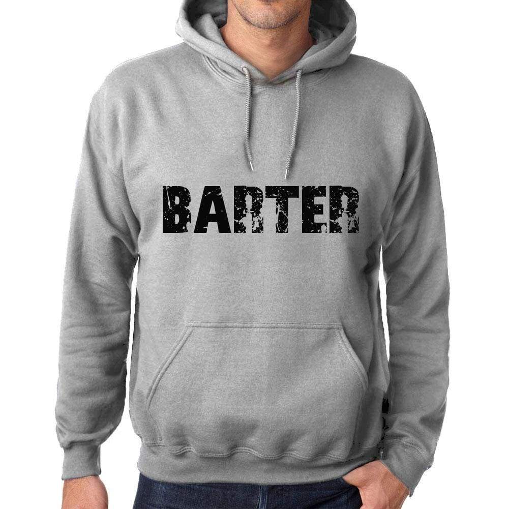 Unisex Printed Graphic Cotton Hoodie Popular Words Barter Grey Marl - Grey Marl / Xs / Cotton - Hoodies