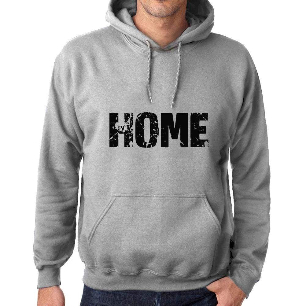 Unisex Printed Graphic Cotton Hoodie Popular Words Home Grey Marl - Grey Marl / Xs / Cotton - Hoodies