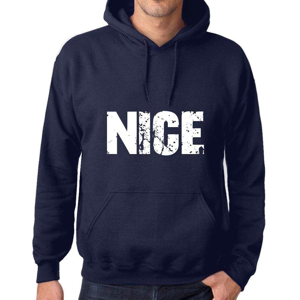 Unisex Printed Graphic Cotton Hoodie Popular Words Nice French Navy - French Navy / Xs / Cotton - Hoodies