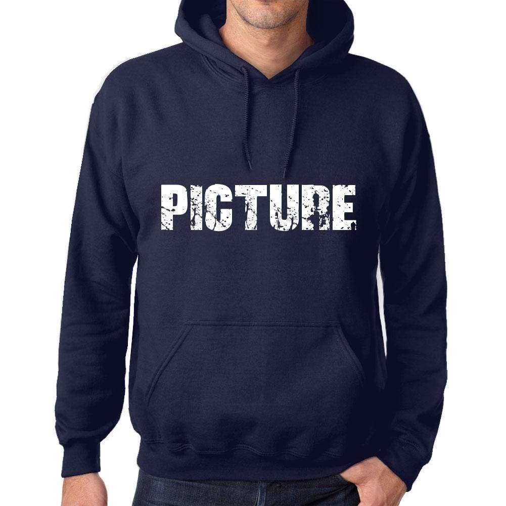 Unisex Printed Graphic Cotton Hoodie Popular Words Picture French Navy - French Navy / Xs / Cotton - Hoodies