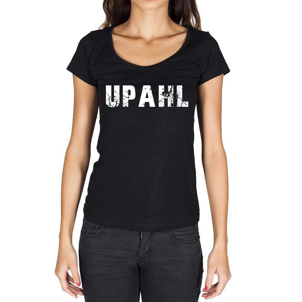 Upahl German Cities Black Womens Short Sleeve Round Neck T-Shirt 00002 - Casual