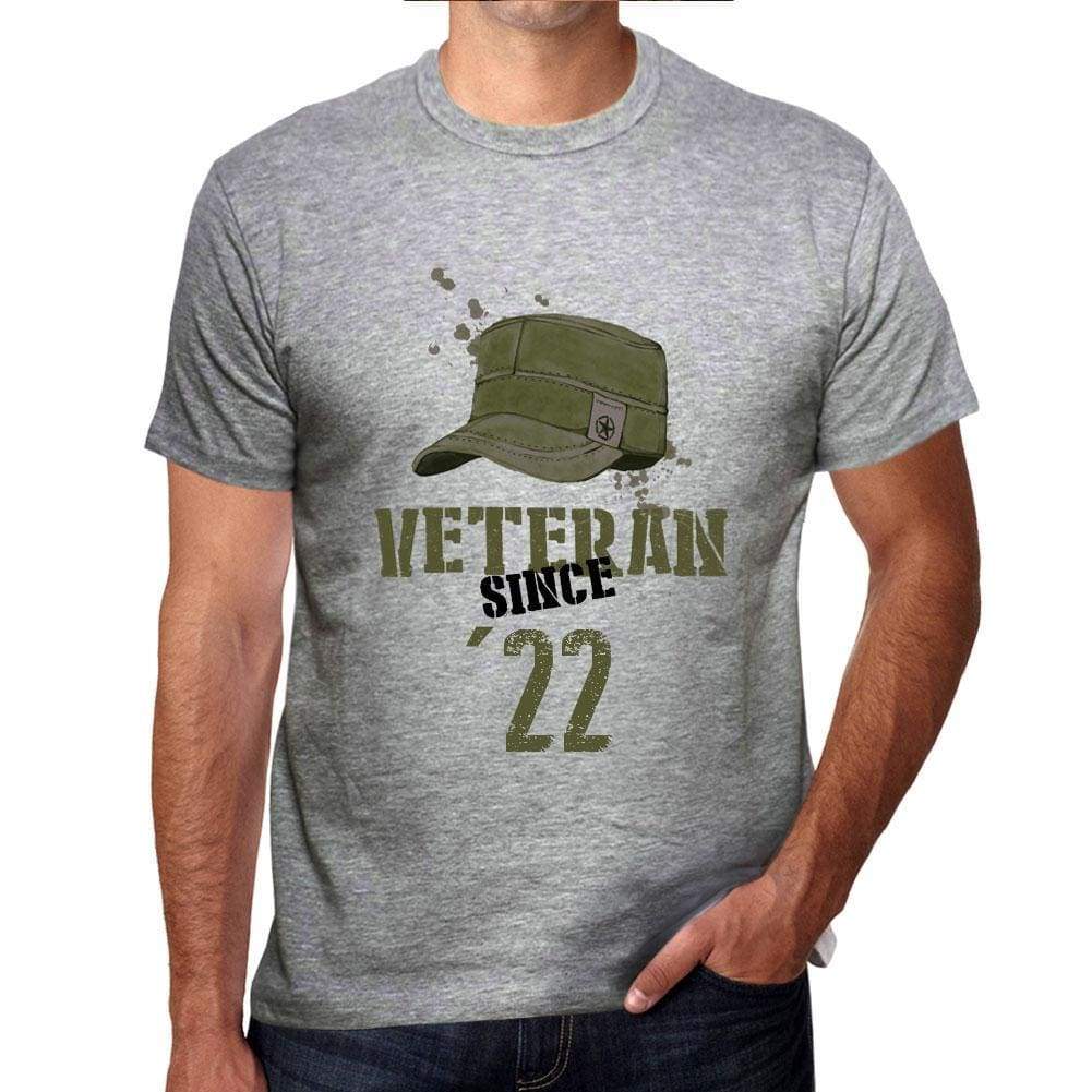 Veteran Since 22 Mens T-Shirt Grey Birthday Gift 00435 - Grey / S - Casual