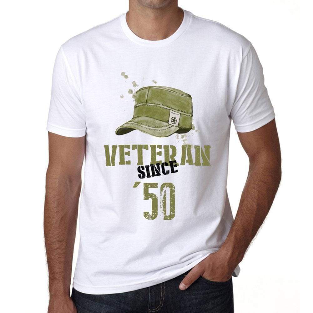 Veteran Since 50 Mens T-Shirt White Birthday Gift 00436 - White / Xs - Casual
