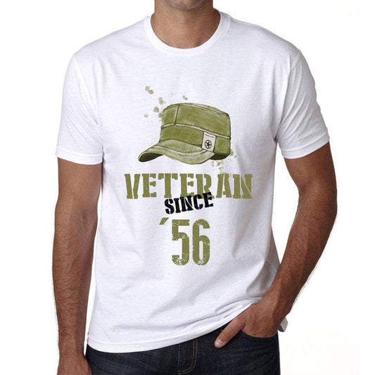 Veteran Since 56 Mens T-Shirt White Birthday Gift 00436 - White / Xs - Casual