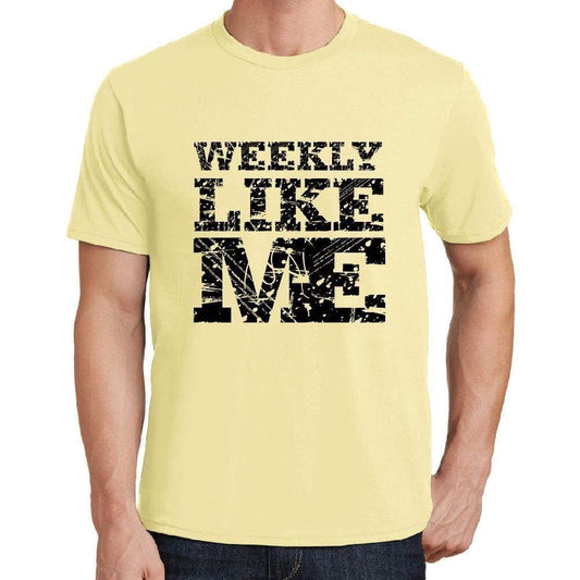 Weekly Like Me Yellow Mens Short Sleeve Round Neck T-Shirt 00294 - Yellow / S - Casual