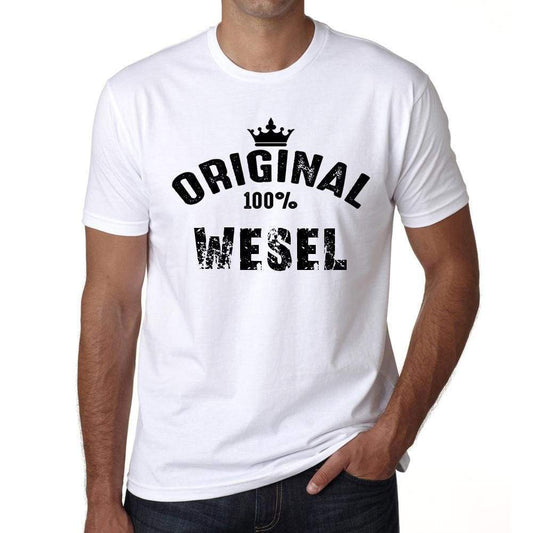 Wesel 100% German City White Mens Short Sleeve Round Neck T-Shirt 00001 - Casual