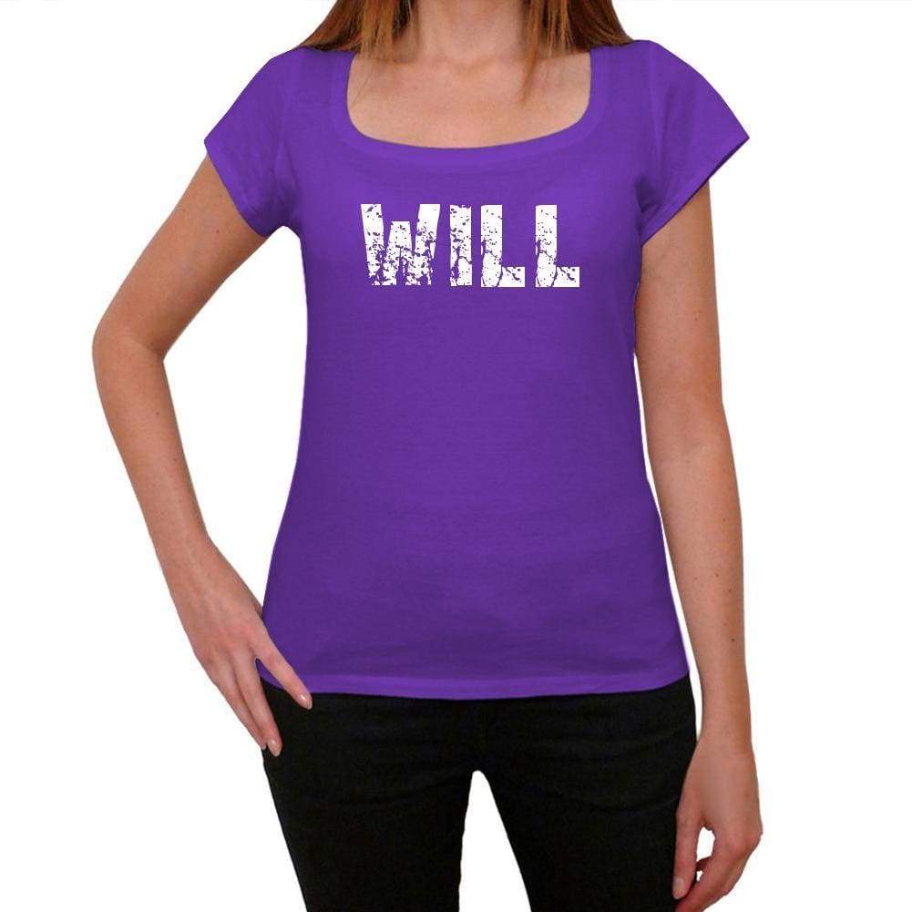 Will Purple Womens Short Sleeve Round Neck T-Shirt 00041 - Purple / Xs - Casual