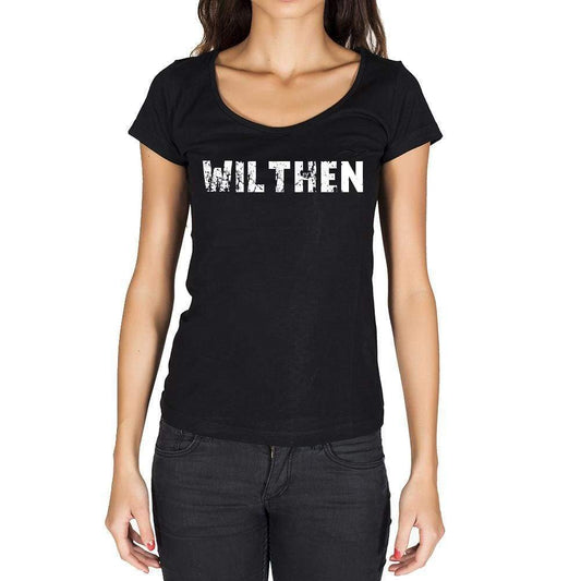 Wilthen German Cities Black Womens Short Sleeve Round Neck T-Shirt 00002 - Casual