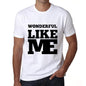Wonderful Like Me White Mens Short Sleeve Round Neck T-Shirt 00051 - White / S - Casual